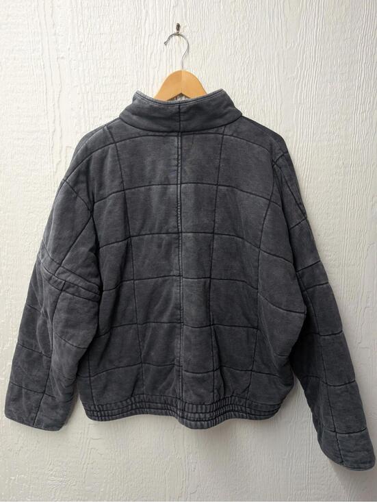 Forever 21 Free People Quilted Jacket Dark Gray Plus Size 2X - Picture 6 of 6
